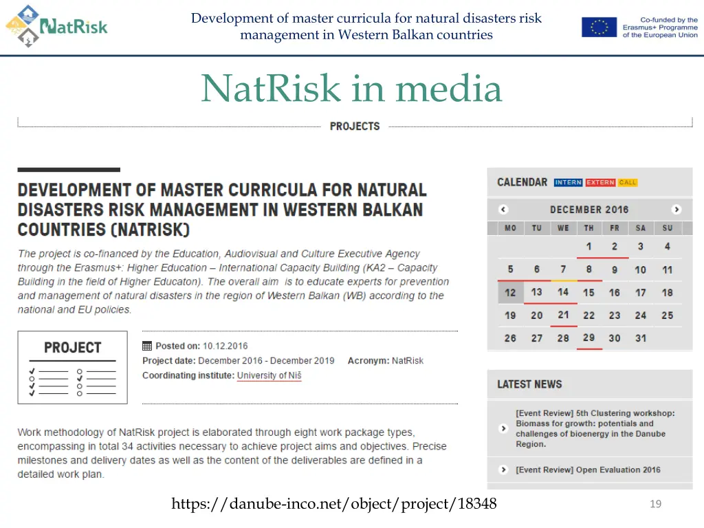 development of master curricula for natural 18