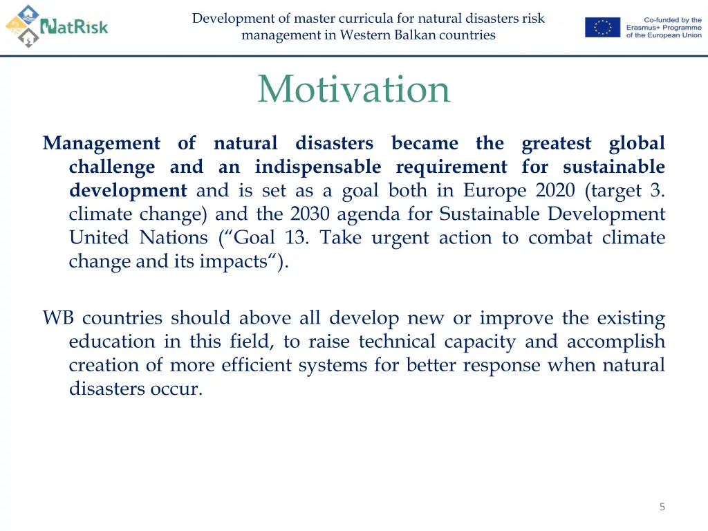 development of master curricula for natural 4