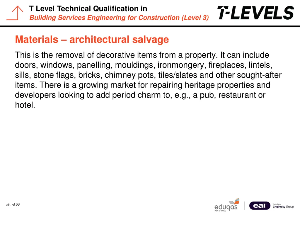 t level technical qualification in building 6