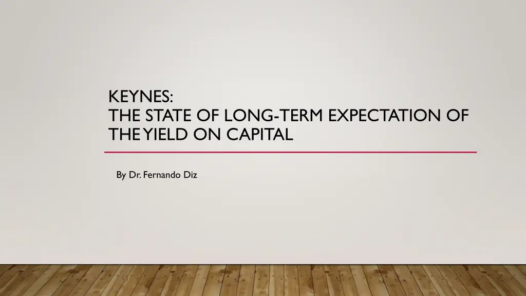 keynes the state of long term expectation