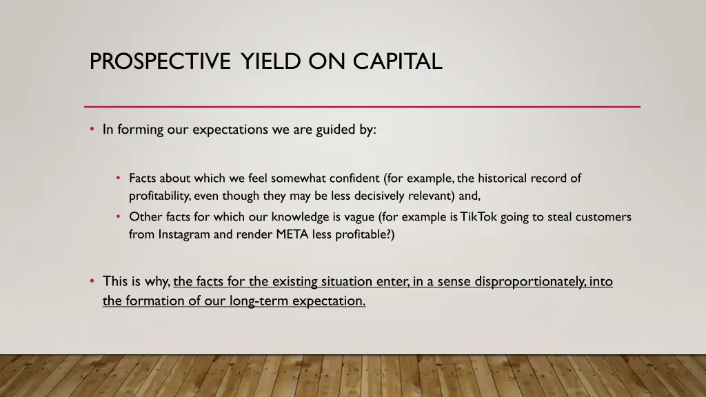 prospective yield on capital 1