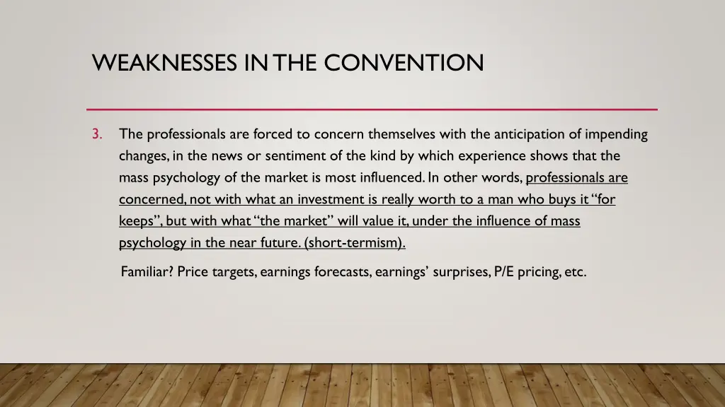 weaknesses in the convention 1