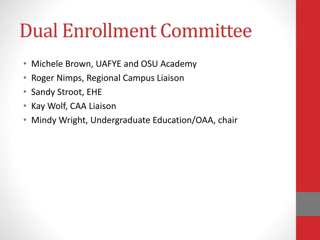 dual enrollment committee
