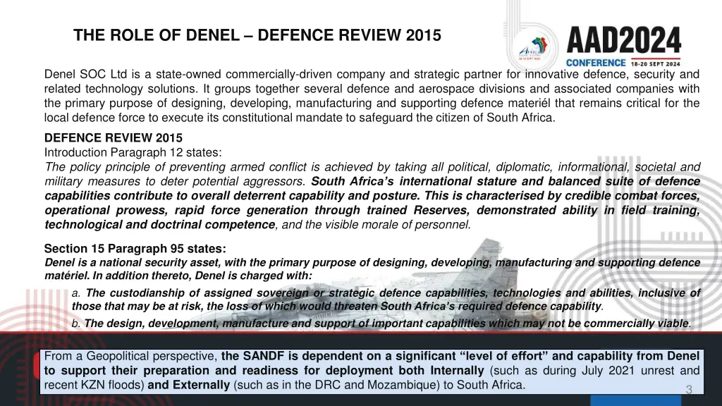 the role of denel defence review 2015