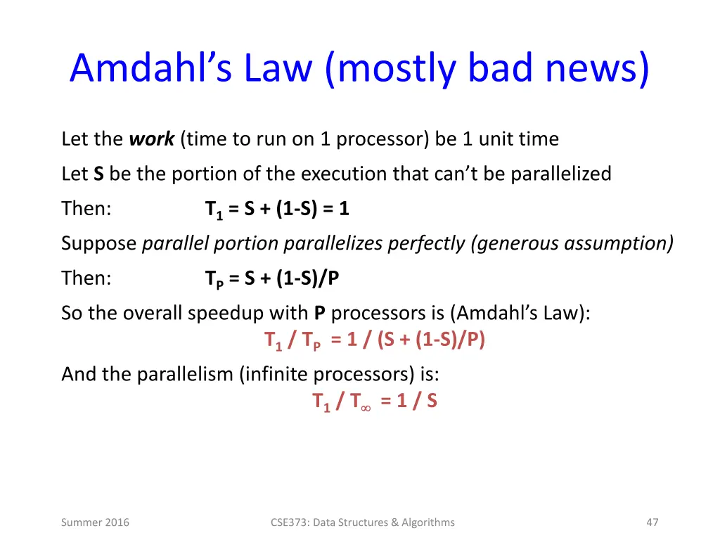 amdahl s law mostly bad news 1