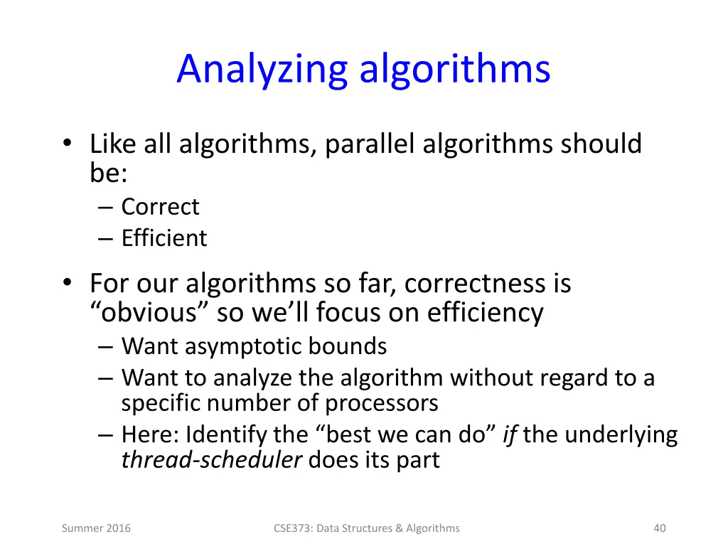 analyzing algorithms