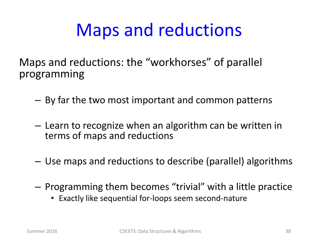 maps and reductions
