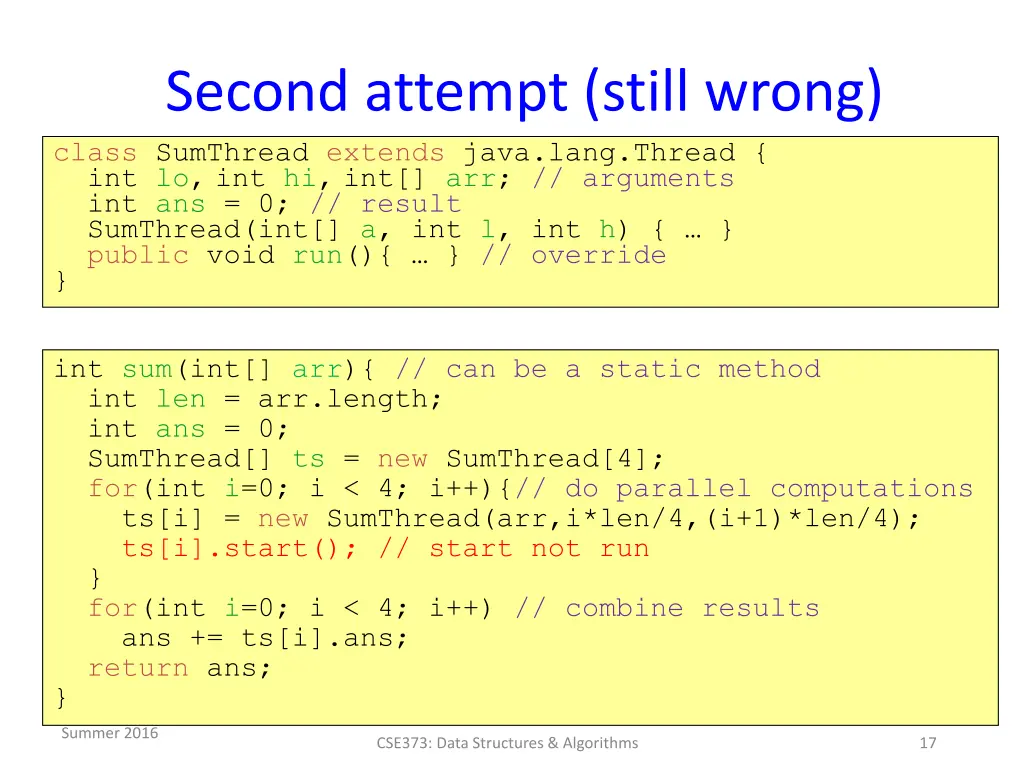 second attempt still wrong class sumthread