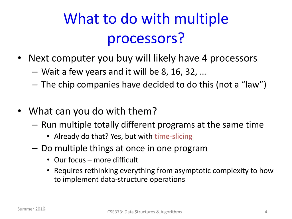 what to do with multiple processors next computer