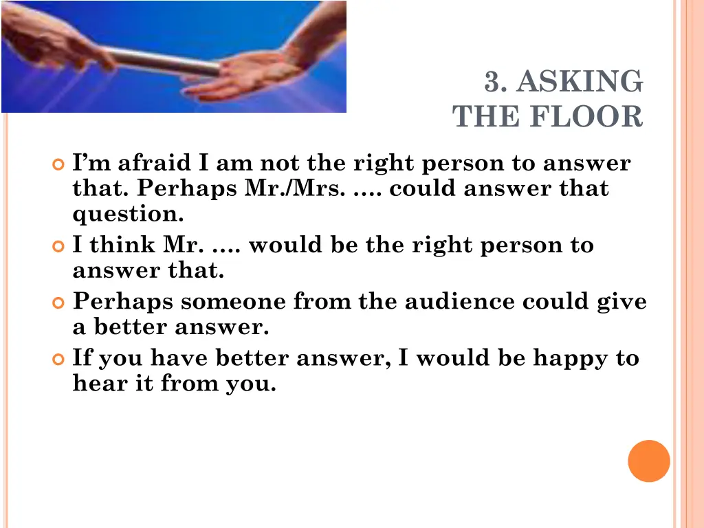 3 asking the floor