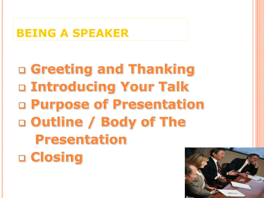 being a speaker