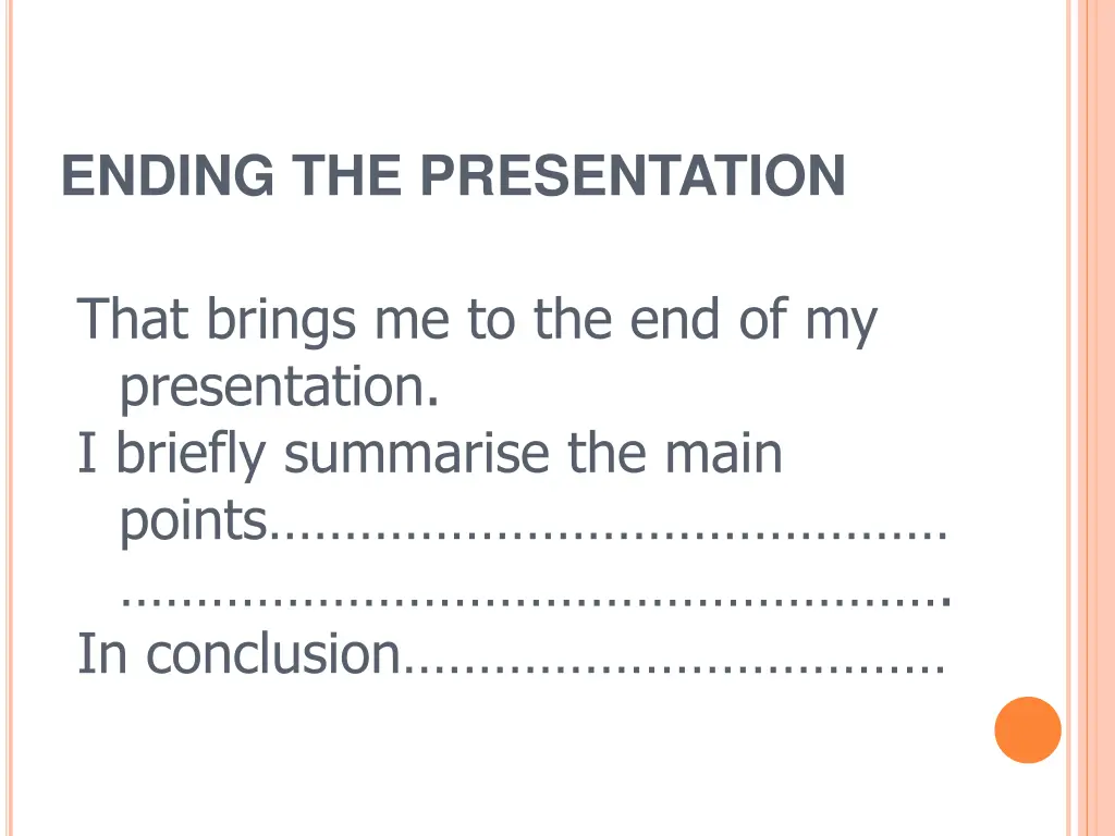 ending the presentation