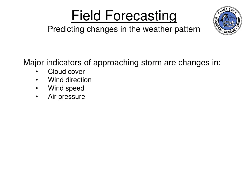 field forecasting predicting changes