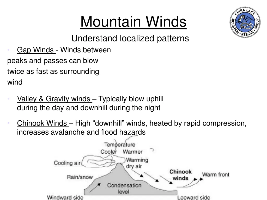 mountain winds understand localized patterns
