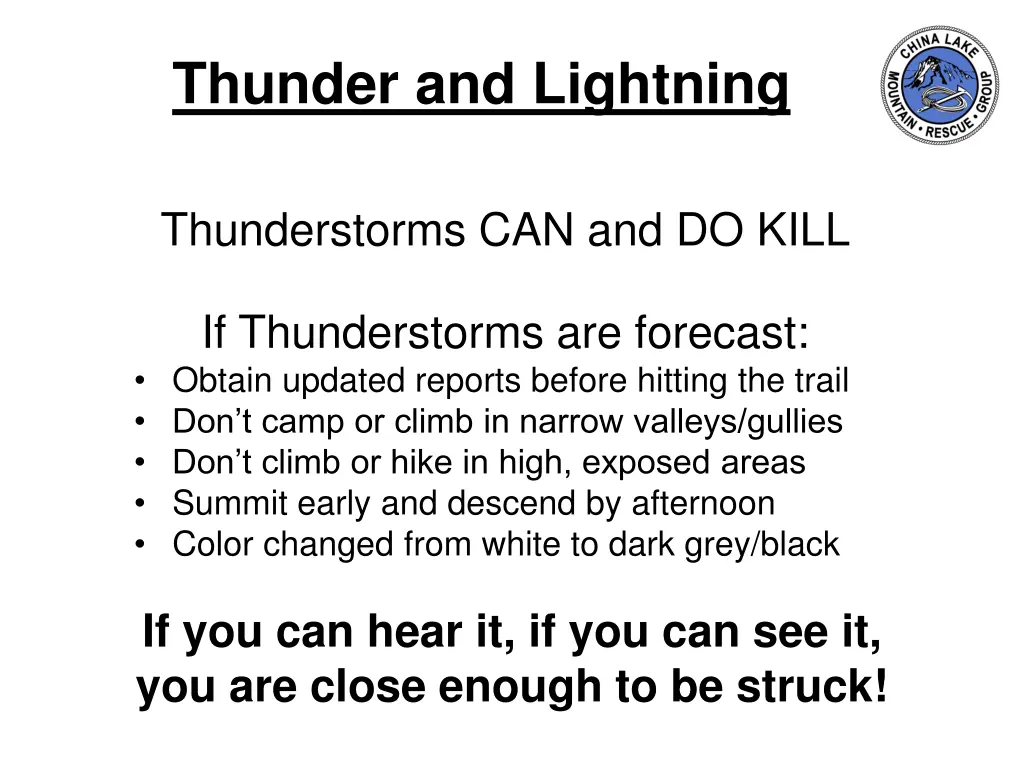 thunder and lightning