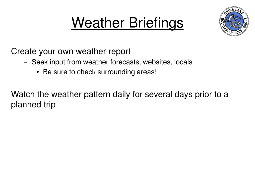 weather briefings