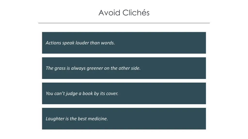 avoid clich s