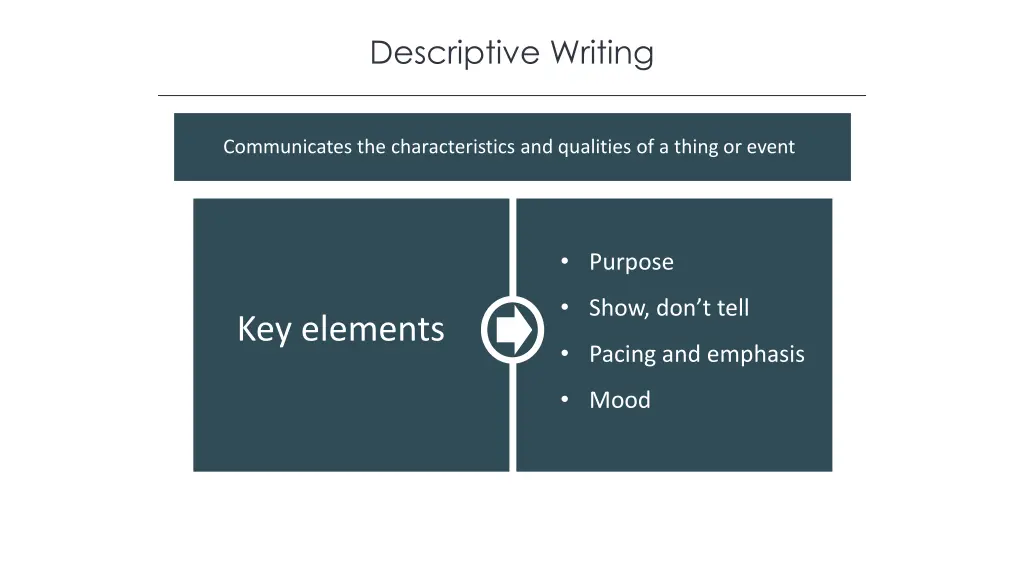 descriptive writing