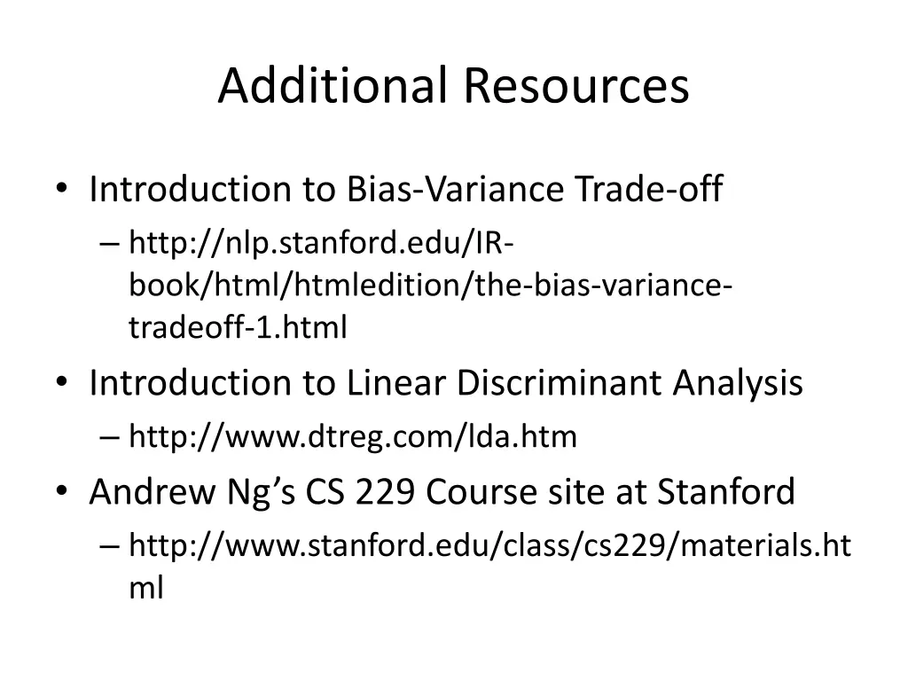 additional resources