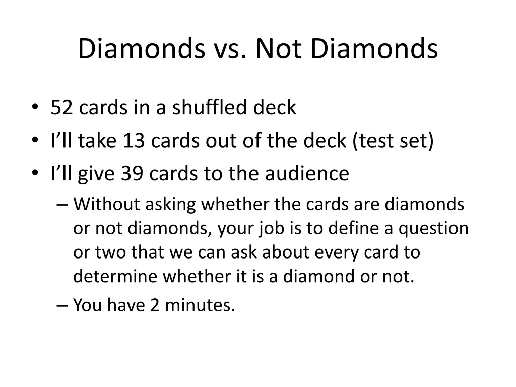 diamonds vs not diamonds