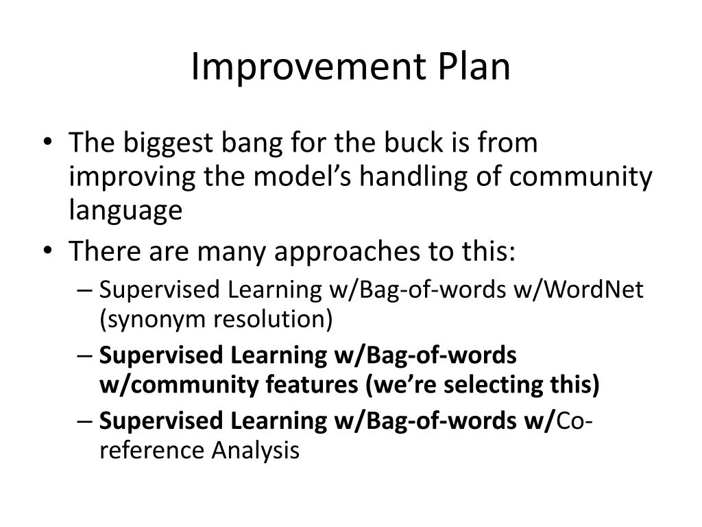 improvement plan