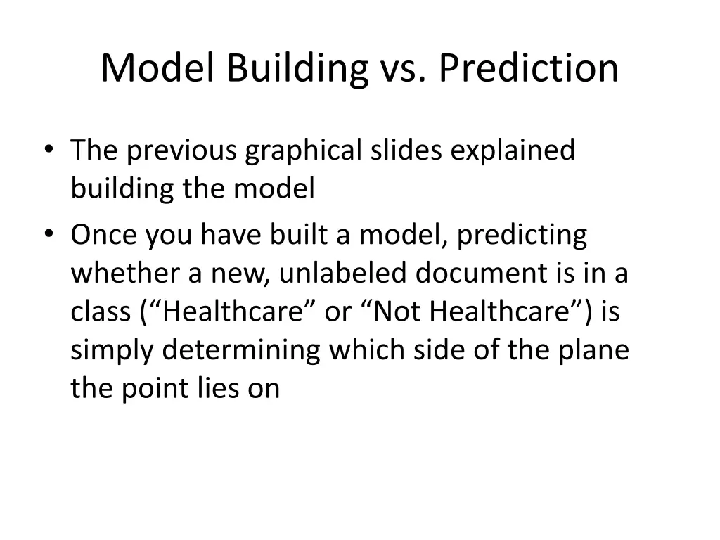 model building vs prediction