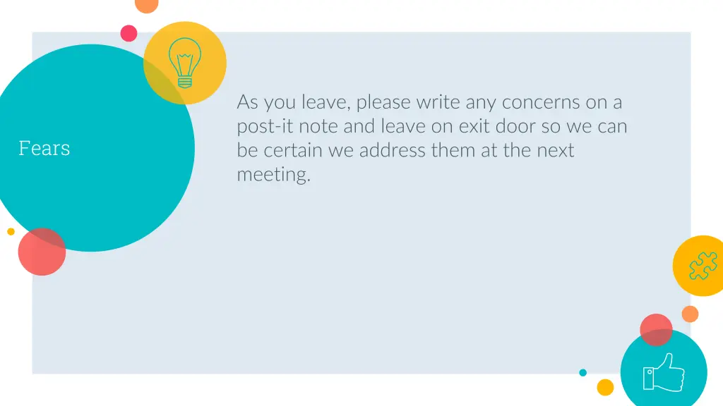 as you leave please write any concerns on a post