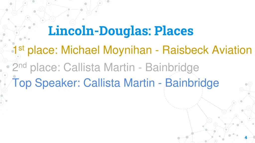 lincoln douglas places 1 st place michael