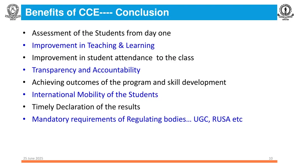 benefits of cce conclusion