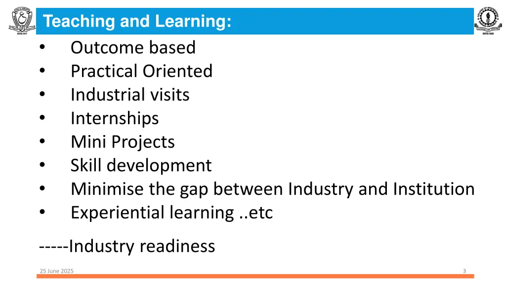 teaching and learning outcome based practical
