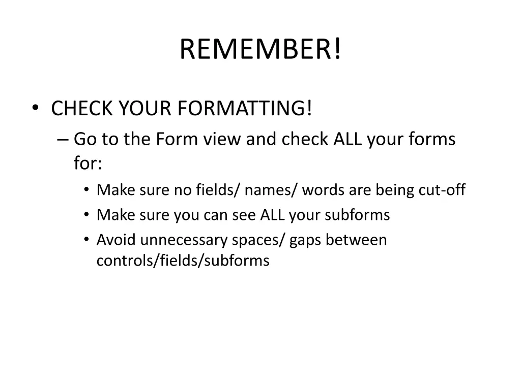 remember
