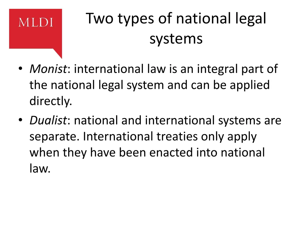 two types of national legal systems
