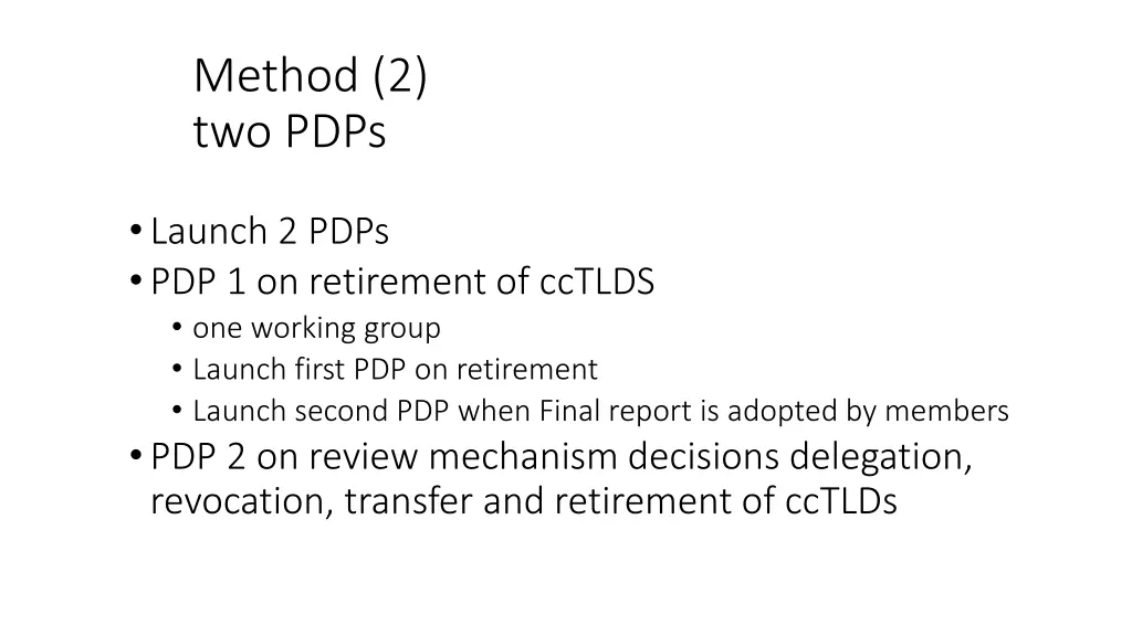 method 2 two pdps