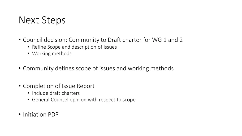 next steps