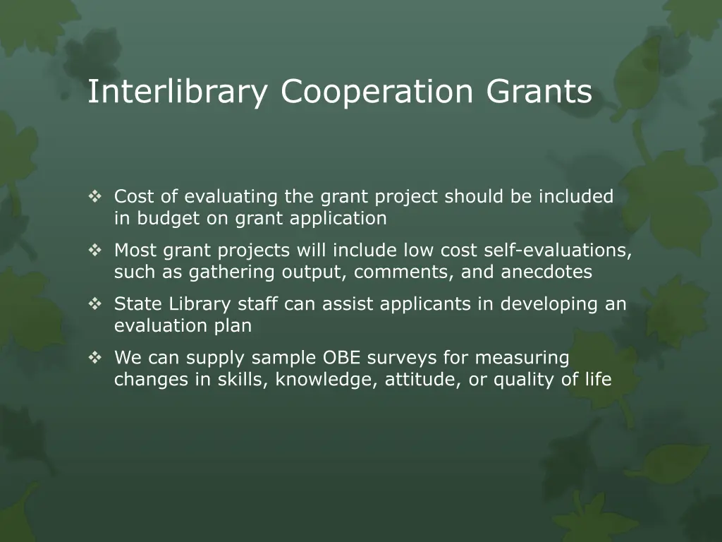 interlibrary cooperation grants 10