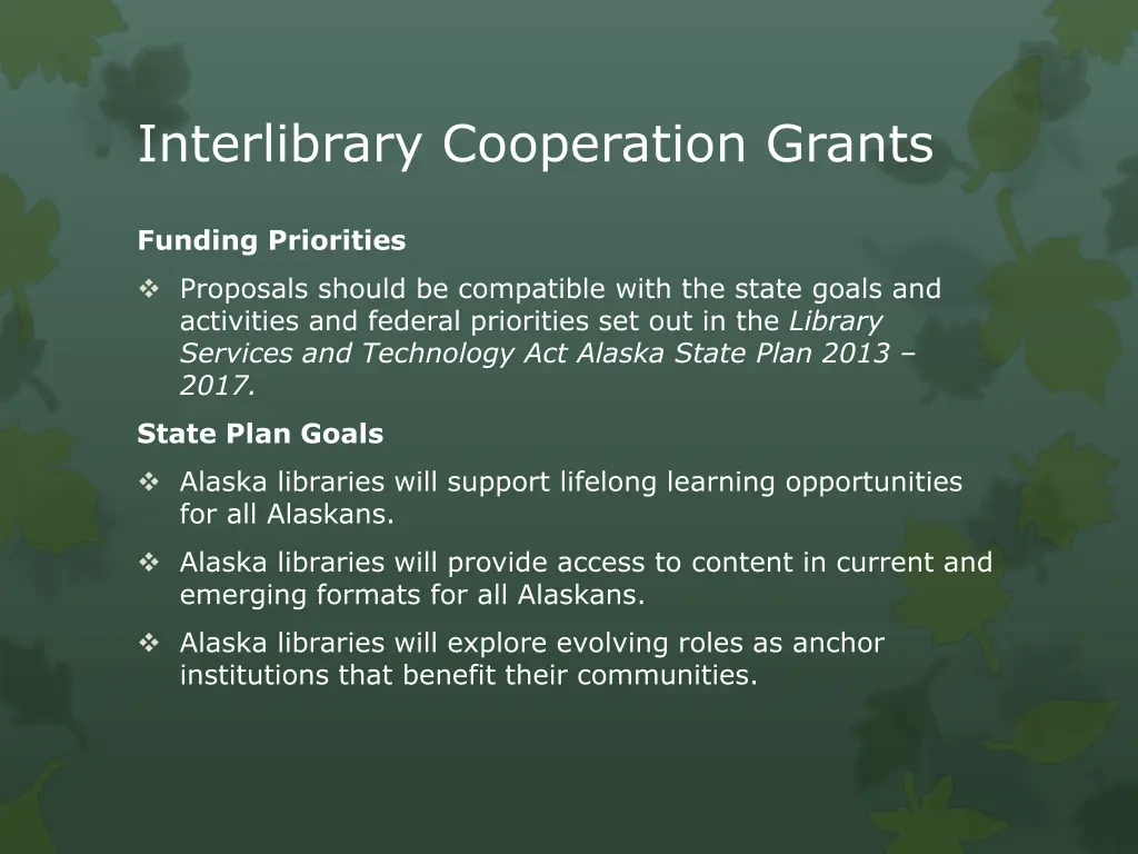 interlibrary cooperation grants 2