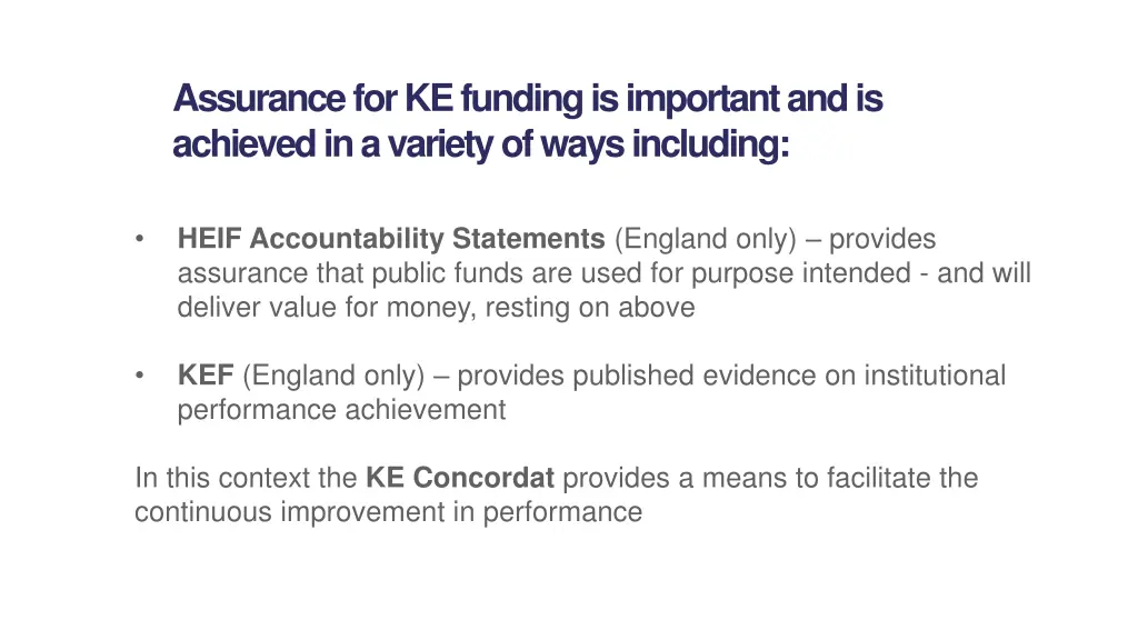 assurance for ke funding is important