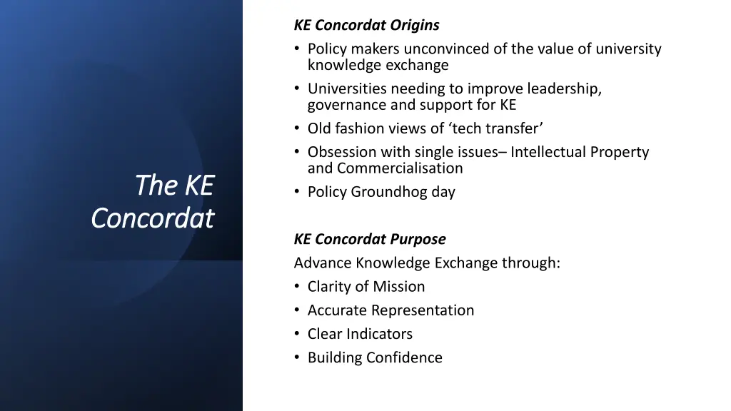ke concordat origins policy makers unconvinced