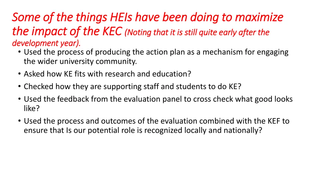 some of the things heis have been doing