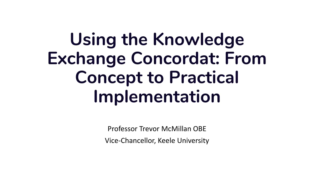 using the knowledge exchange concordat from