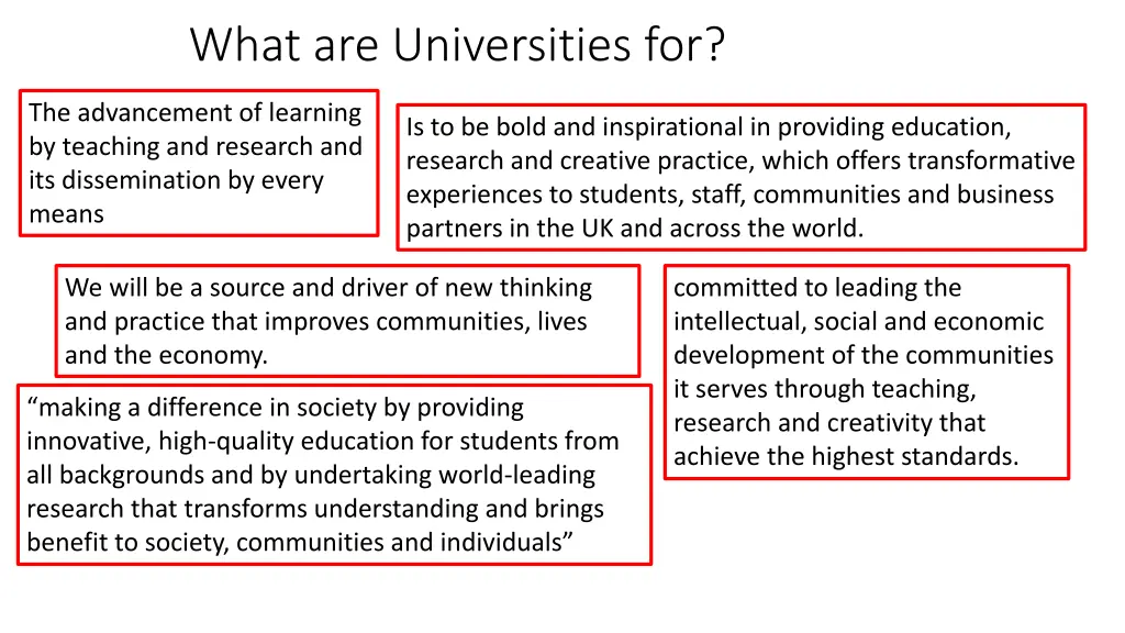 what are universities for
