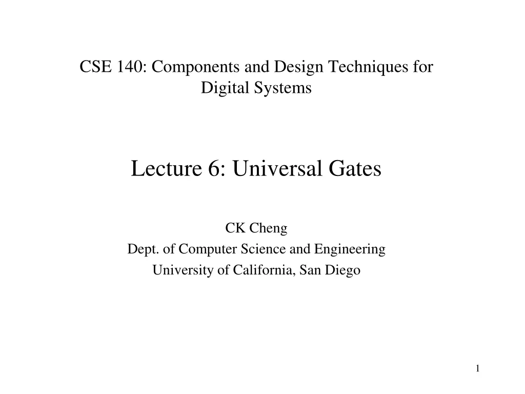 cse 140 components and design techniques
