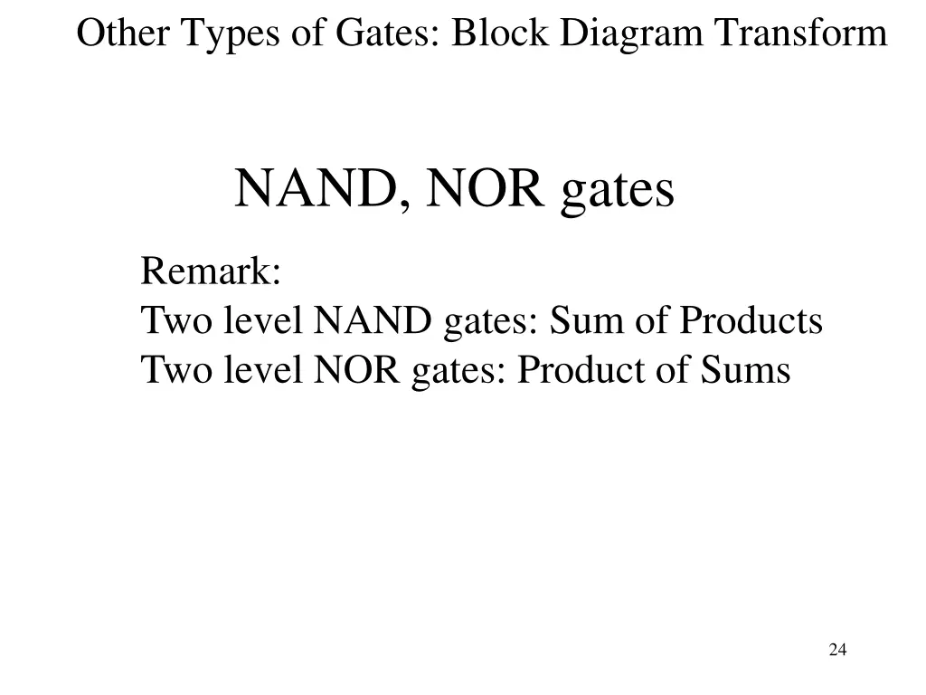 other types of gates block diagram transform 4