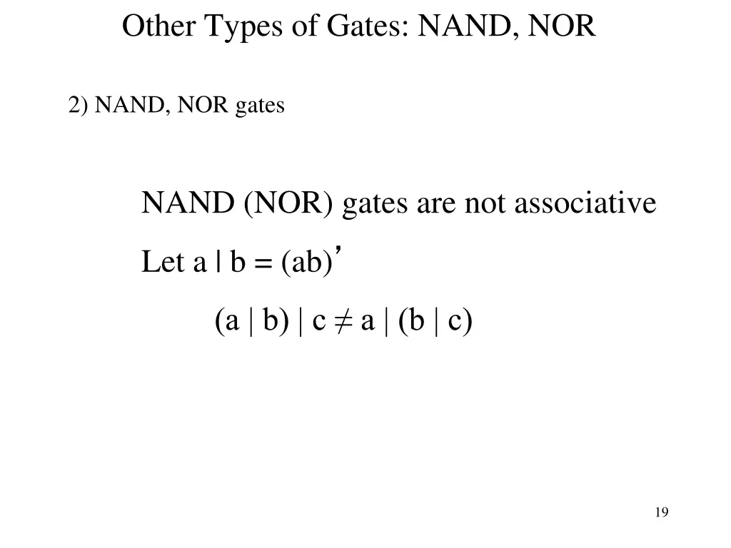 other types of gates nand nor