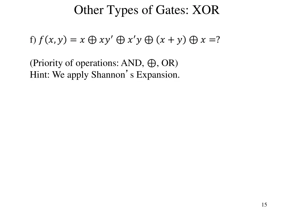 other types of gates xor 2