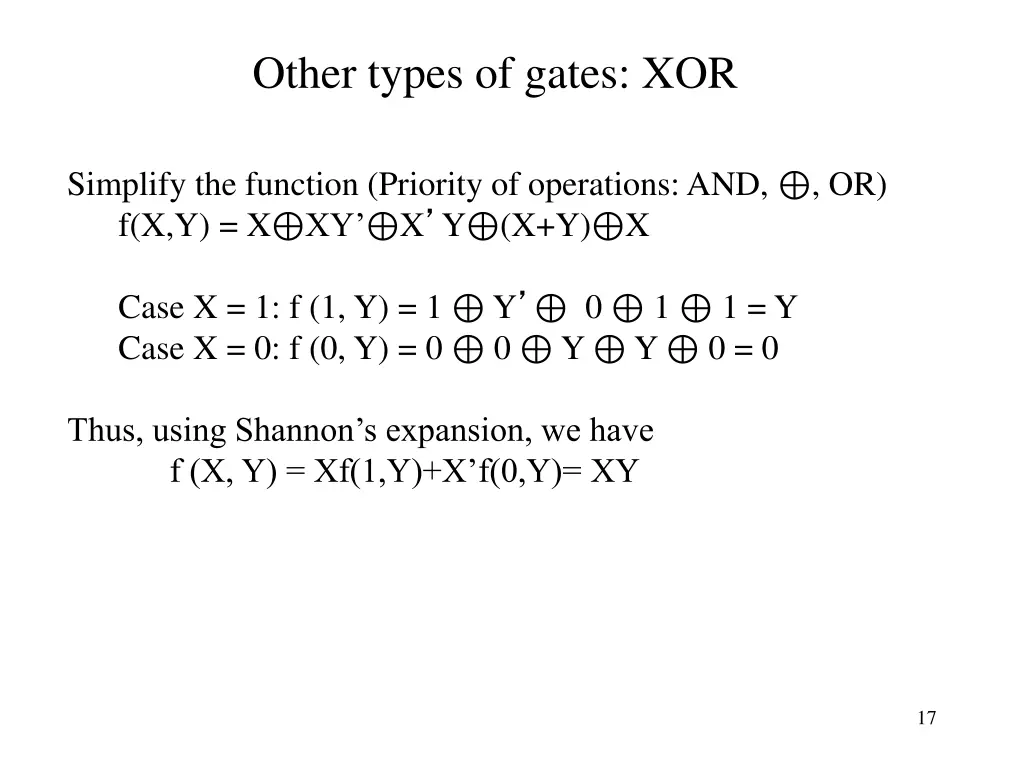 other types of gates xor 3