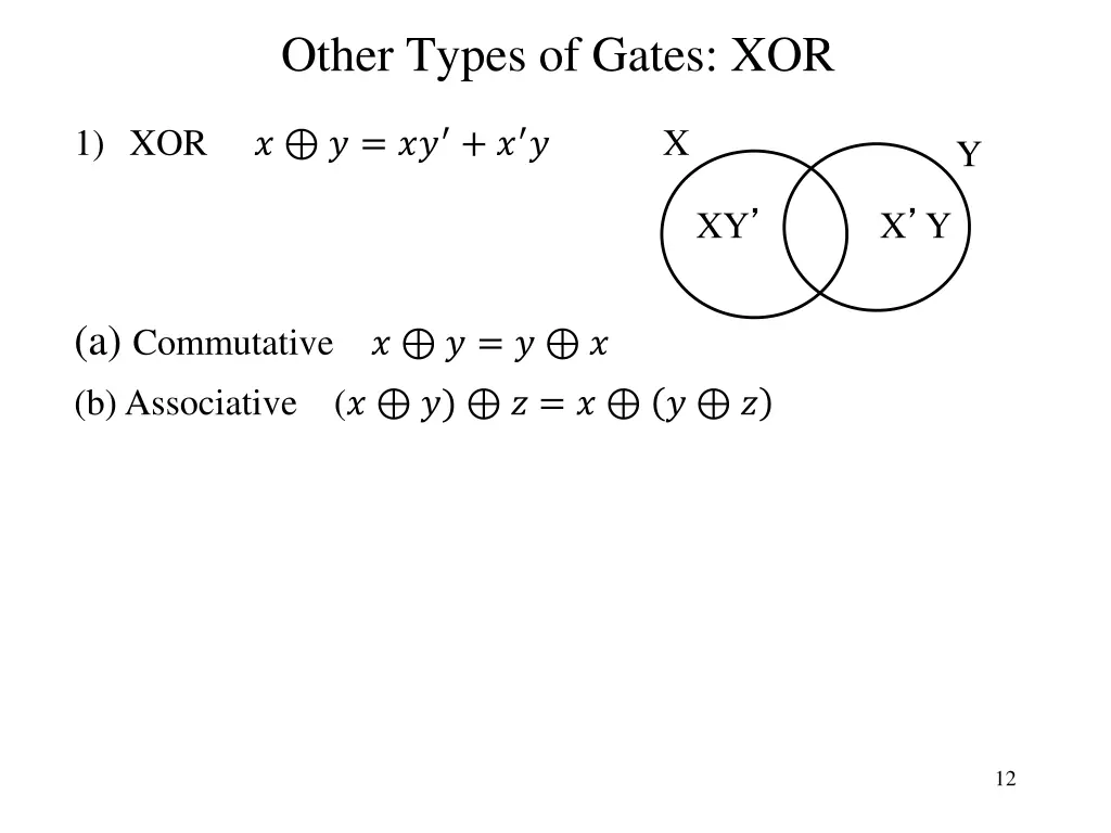 other types of gates xor