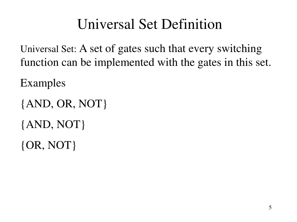 universal set definition