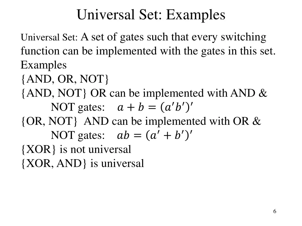 universal set examples