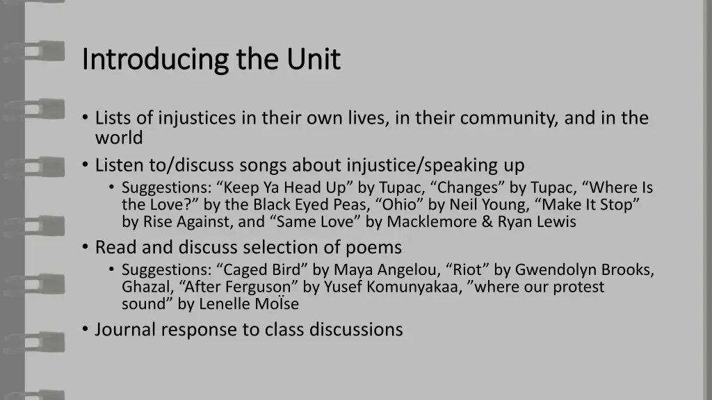 introducing the unit introducing the unit
